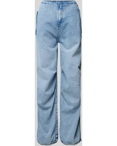 QS Baggy Fit Jeans mit elastischem Bund - Blau