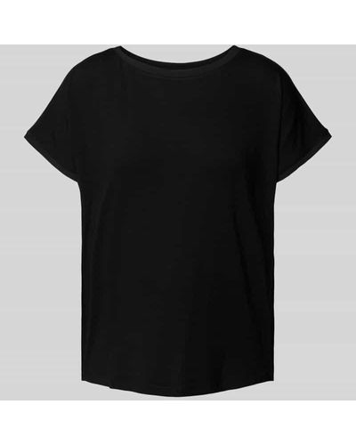 MORE&MORE T-Shirt im unifarbenen Design - Schwarz
