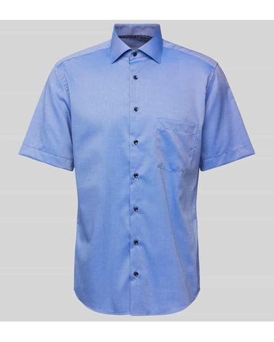 Eterna Regular Fit Business-Hemd mit 1/2-Arm - Blau