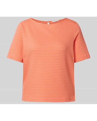 Opus T-Shirt mit Strukturmuster Modell 'Serke' - Orange