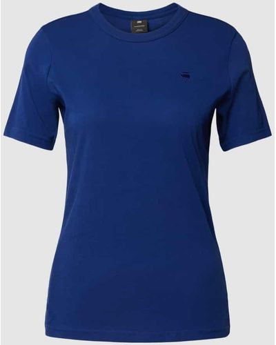 G-Star RAW T-Shirt mit Logo-Stitching - Blau