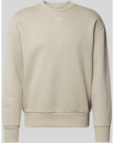 Calvin Klein Sweatshirt mit Label-Print Modell 'NANO' - Natur