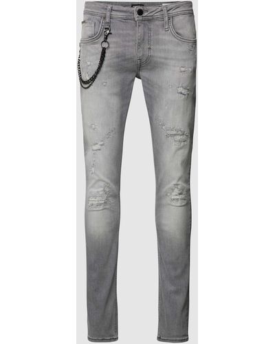 Antony Morato Tapered Fit Jeans Met Kettingdetail - Grijs