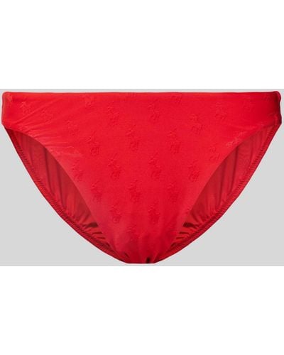 Polo Ralph Lauren Bikini-Hose mit Label-Strukturmuster - Rot