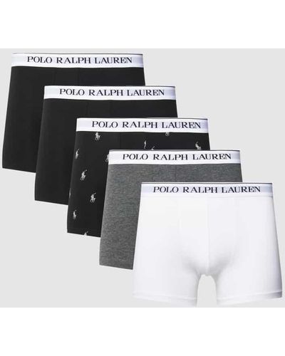 Polo Ralph Lauren Trunks mit elastischem Logo-Bund im 5er-Pack - Schwarz