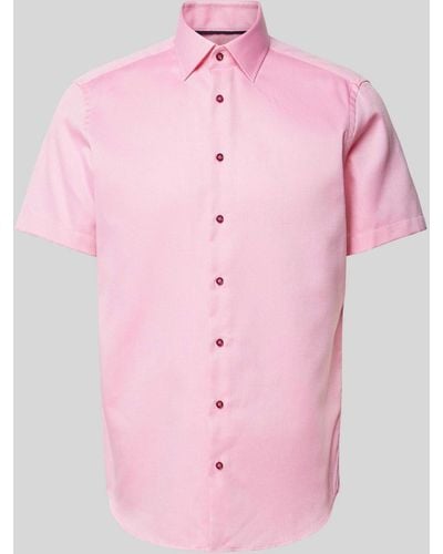 Christian Berg Men Regular Fit Business-Hemd mit 1/2-Arm - Pink