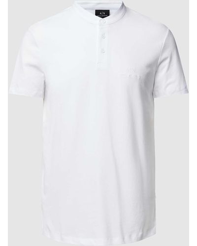 Armani Exchange T-shirt Met Opstaande Kraag - Wit