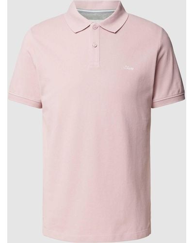 S.oliver Poloshirt Met Labelstitching - Roze