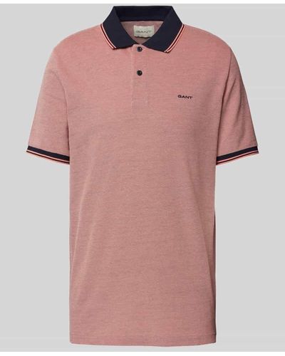 GANT Slim Fit Poloshirt mit Label-Stitching - Pink