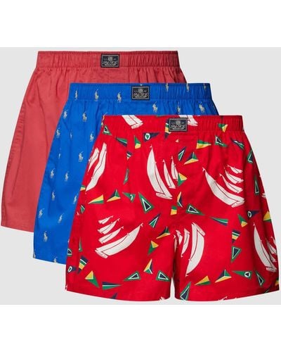 Polo Ralph Lauren Boxershorts mit elastischem Bund und unifarbenem Design - Rot