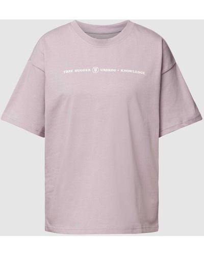 Knowledge Cotton Oversized T-Shirt mit Label-Print - Pink