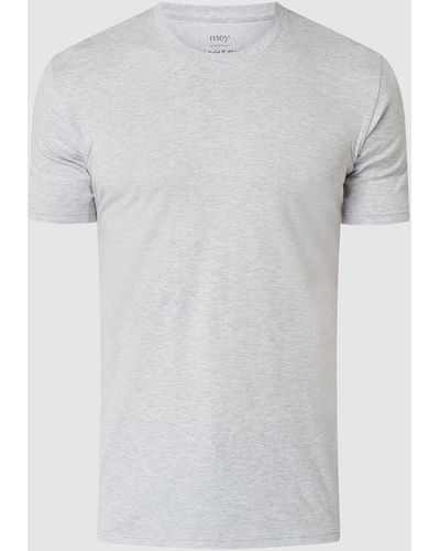 Mey Slim Fit T-shirt Met Siernaden - Vochtregulerend - Wit