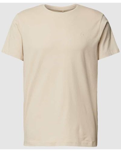 Blend T-Shirt mit Label-Stitching Modell 'Dinton' - Natur