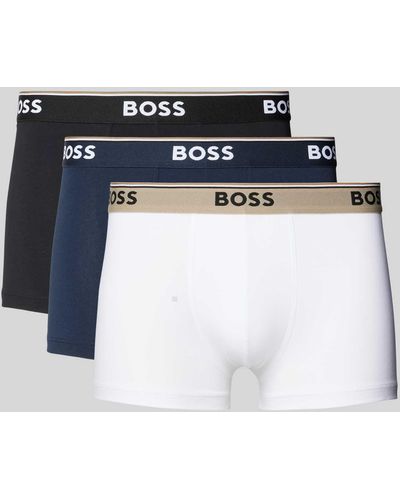 BOSS Trunks mit elastischem Logo-Bund im 3er-Pack - Weiß