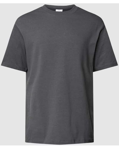 Mango T-Shirt mit Feinripp-Optik Modell 'anouk' - Grau