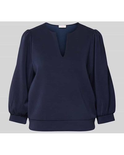 S.oliver Sweatshirt in unifarbenem Design - Blau