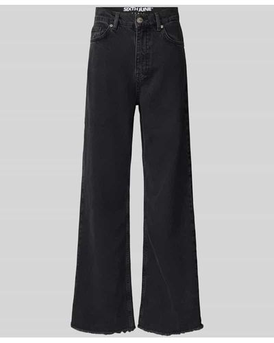 Sixth June Low Waist Jeans im 5-Pocket-Design - Blau