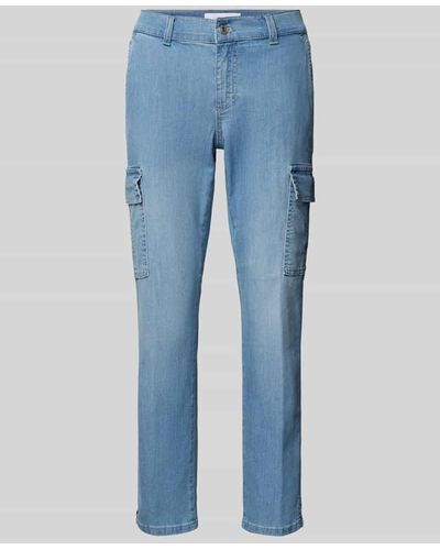 ANGELS Straight Leg Jeans mit Cargotaschen Modell 'Cici' - Blau