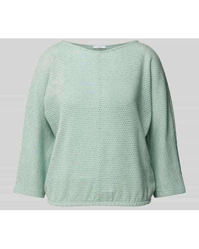 Opus Sweatshirt mit Lochmuster Modell 'Semilia' - Grün