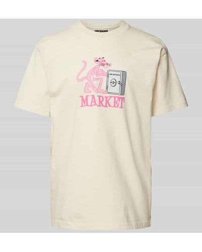 Market T-Shirt mit Rundhalsausschnitt Modell 'PINK PANTHER' - Natur