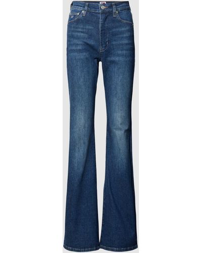 Tommy Hilfiger Bootcut Jeans Met Logostitching - Blauw