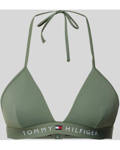 Tommy Hilfiger Triangel-BH mit elastischem Logo-Bund - Grün