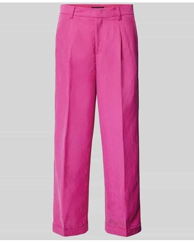 Ouí Regular Fit Bundfaltenhose mit Gürtelschlaufen - Pink