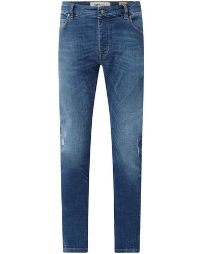Tigha Slim Fit Jeans mit Stretch-Anteil Modell 'Billy the Kid' - Blau