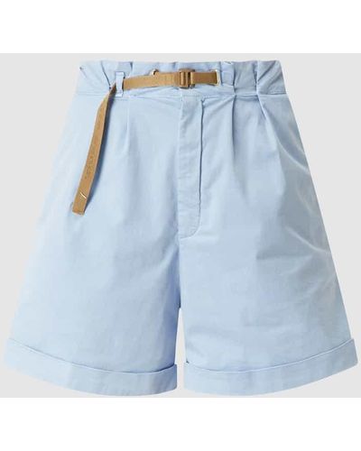 White Sand Chino-Shorts mit Paperbag-Bund Modell 'Cameron' - Blau
