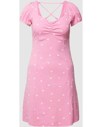 Tom Tailor Mini-jurk Met All-over Motief - Roze