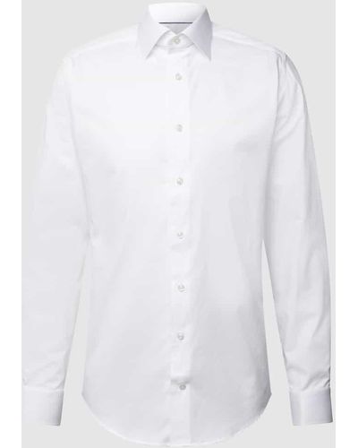 Eton Slim Fit Business-Hemd mit Stretch-Anteil - Weiß
