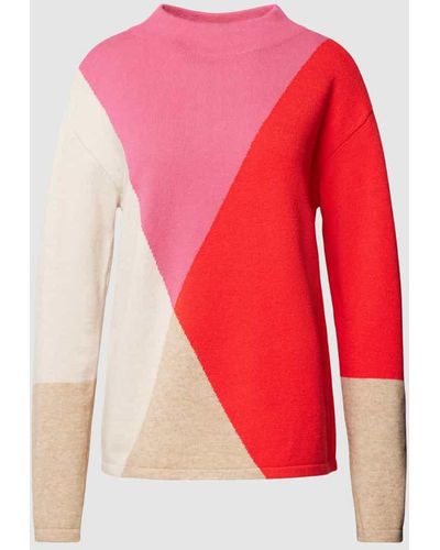 Betty Barclay Strickpullover im Color-Blocking-Design - Rot