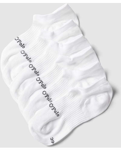 Marc O' Polo Sneakersocken mit Label-Detail Modell 'SASCHA' in black - Weiß