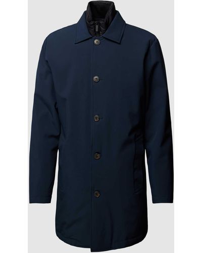 SELECTED Mantel mit Eingrifftaschen Modell 'ALVIN' - Blau