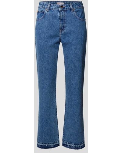 RED Valentino Flared Fit Jeans im cropped Design - Blau
