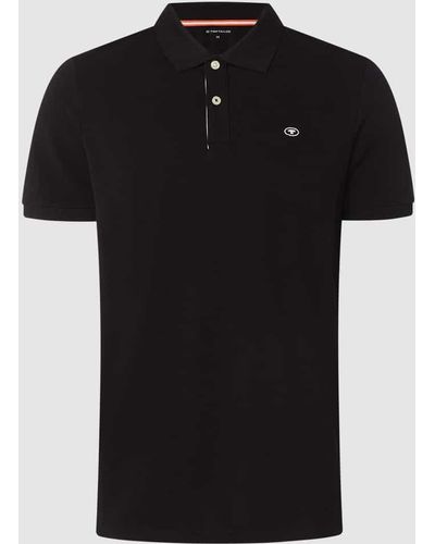 Tom Tailor Poloshirt mit Logo-Stitching Modell 'Basic' - Schwarz