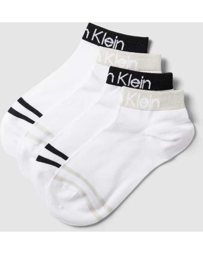 Calvin Klein Sneakersocken mit Viskose-Anteil im 4er-Pack - Weiß