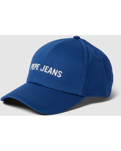 Pepe Jeans Baseballpet Met Labelstitching - Blauw