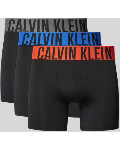 Calvin Klein Trunks mit elastischem Logo-Bund im 3er-Pack - Blau