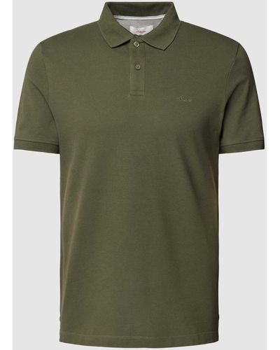 S.oliver Poloshirt Met Labeldetail - Groen