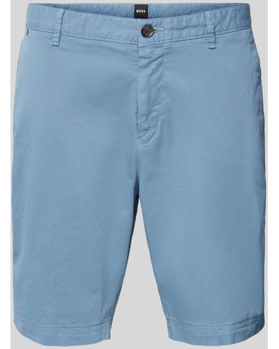 BOSS Slim Fit Shorts mit Gürtelschlaufen Modell 'Slice' - Blau