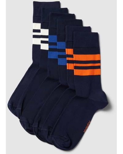 Jockey Socken im 6er-Pack mit Kontraststreifen - Blau