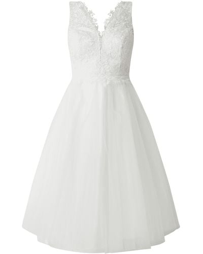 TROYDEN COLLECTION Brautkleid aus Spitze und Chiffon - Weiß