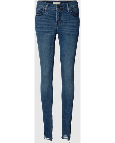 Levi's Skinny Fit Jeans im Used-Look - Blau