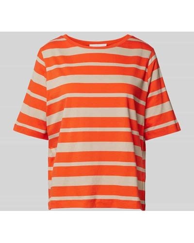 ARMEDANGELS T-Shirt mit Streifenmuster Modell 'FINIAA' - Orange