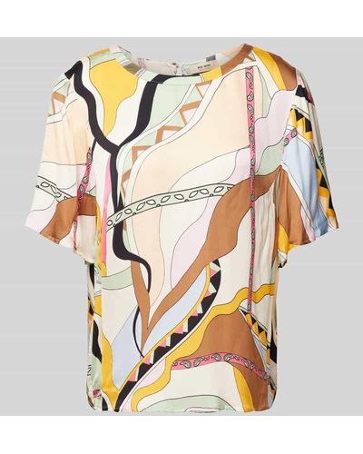 Mos Mosh Blusenshirt aus Viskose mit Rundhalsausschnitt Modell 'EVIE' - Mehrfarbig