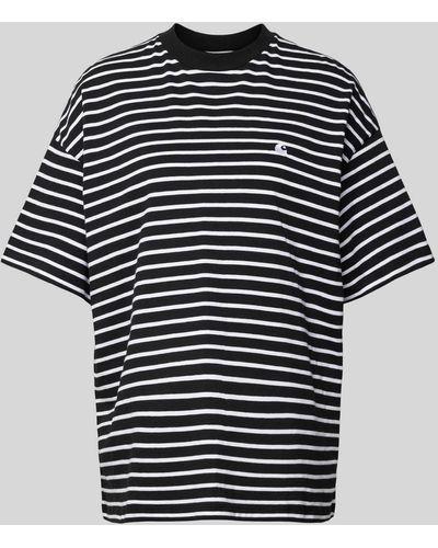 Carhartt T-Shirt mit Logo-Stitching Modell 'BRYNA' - Schwarz