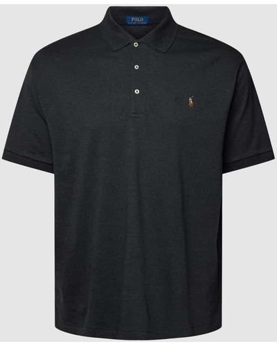 Ralph Lauren PLUS SIZE Poloshirt mit Logo-Stitching - Schwarz