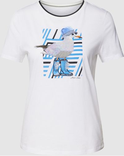 Marc Cain T-Shirt mit Motiv-Print - Blau