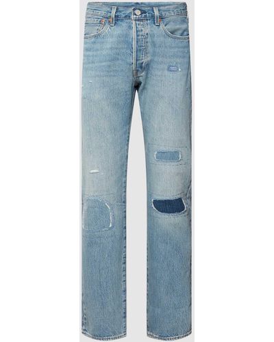 Levi's Regular Fit Jeans mit Label-Patch Modell 'CALL YOUR GRANDMA' - Blau